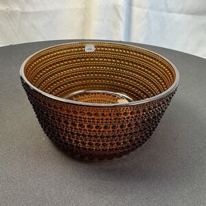 Oiva Toikka Iittala Kastehelmi Brown Salad‎ Bowl 150mm 6" Finland